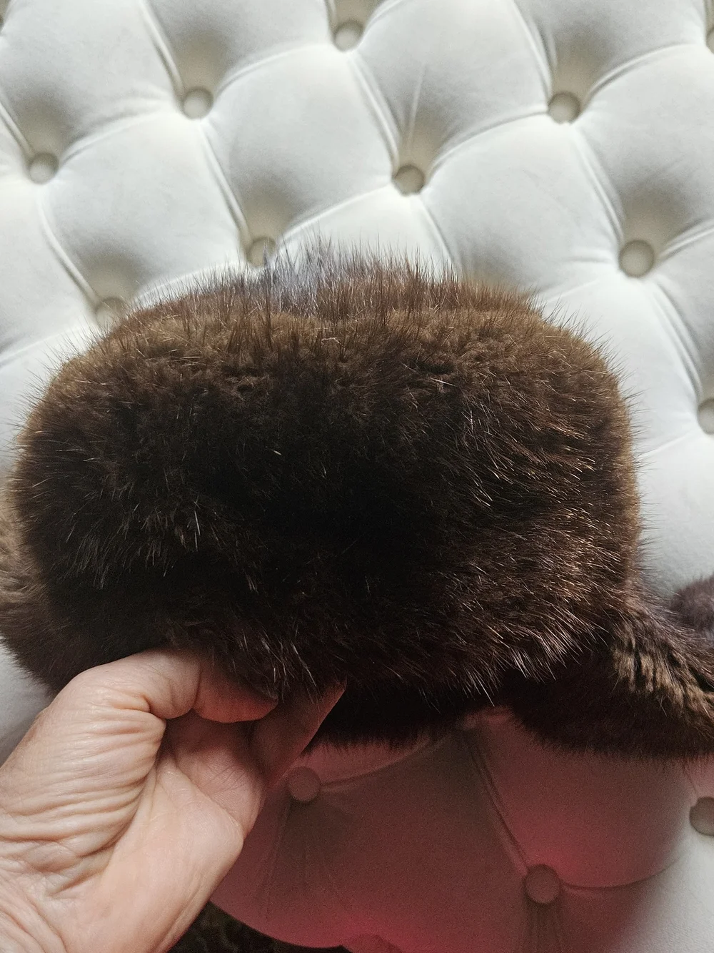 Geunine Fur Man's Winter Hat, Vintage, Brown Color